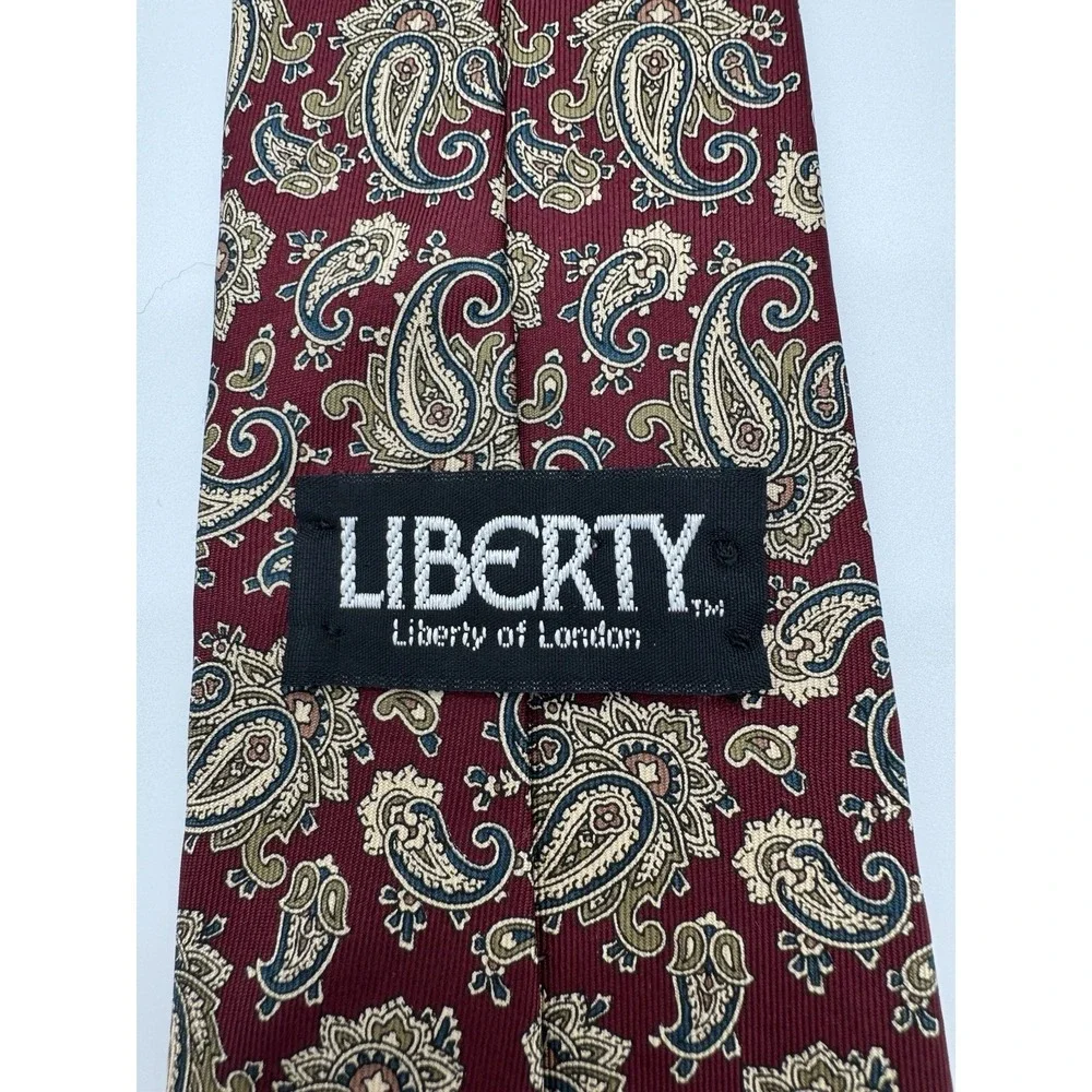 Liberty of London Paisley Silk Tie Red Blue Gold Classic Neck Tie‎ Made in USA